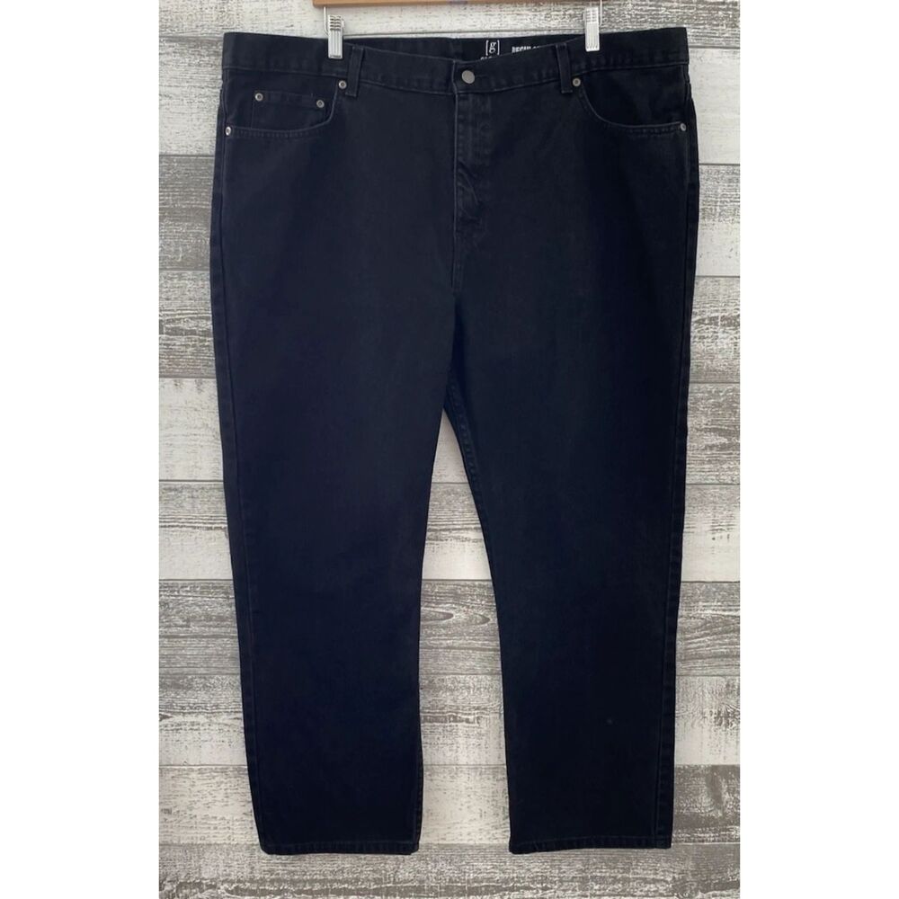 George Regular Fit Straight Leg Black Jeans Men's Size 46x30